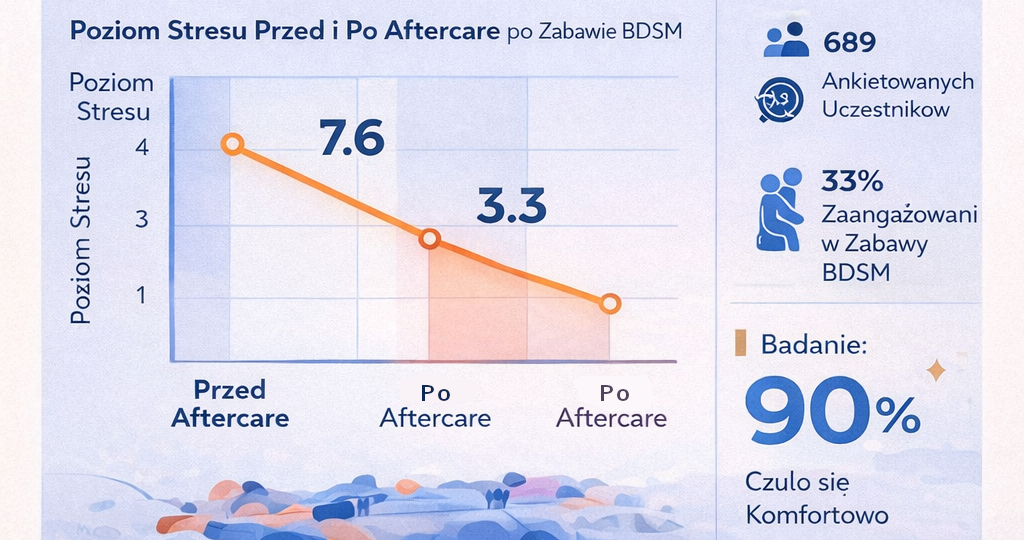 Poziom stresu przed i po aftercare po zabawie BDSM