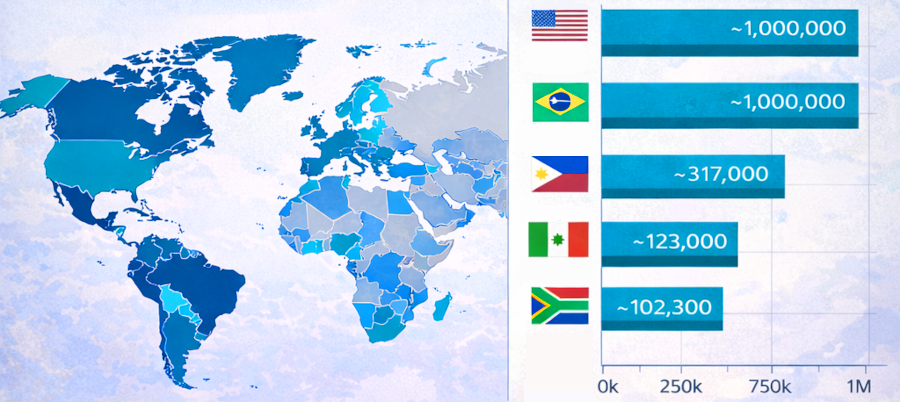 Mapa świata przedstawiająca kraje umożliwiające prawną zmianę płci w dokumentach