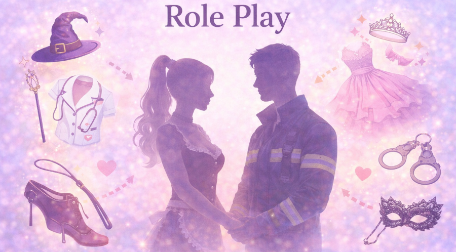 Symboliczna ilustracja role play – maski teatralne reprezentujące różne role